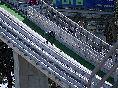 Auf gutes Wetter hoffen die K.S.C. Überfleiger beim letzten Mattensprung-Bewerb in Wörgl. 