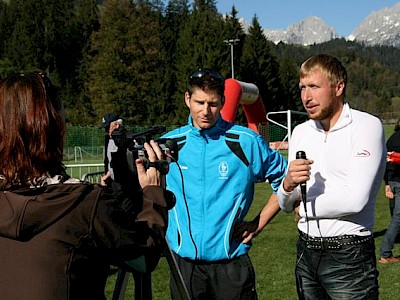 Hansi Achorner und Hanspeter Foidl beim Interview. Foto: Sabine Gratt