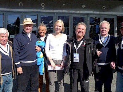 v.l.: Franz PFurtscheller, Ehrenmitglied Michael Horn, Hans Molterer, Melanie Schwaiger (WM Congress), Rudi Schreyer, Peter File, Walther Tappeiner