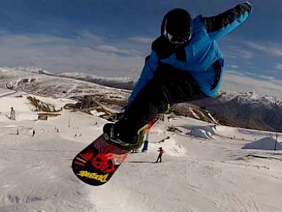 Snowboarder in Neuseeland