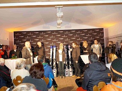 Ski-Präsentation auf der Starthütte