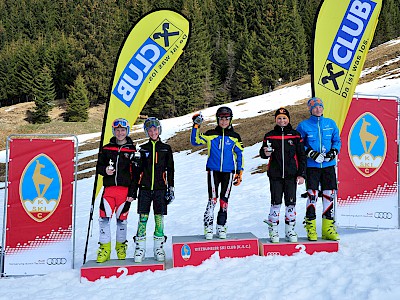 Kat. U13/14: Christian Kaufmann (KSC) siegte mit 11 Hundertstel vor Johannes Frick (SC Hochfilzen), Christoph Pöll (KSC) wurde Dritter.