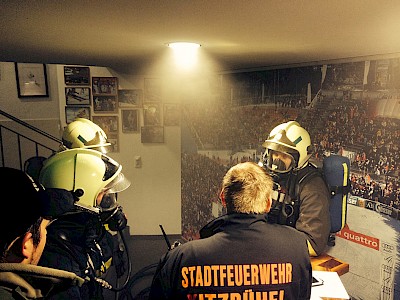 Übung der Feuerwehr im Zielhaus