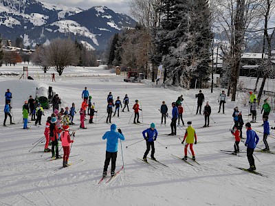 Gemeinsames Bezirkstraining der Langläufer auf der Sportloipe