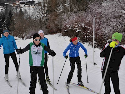 Gemeinsames Bezirkstraining der Langläufer auf der Sportloipe