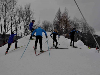 Gemeinsames Bezirkstraining der Langläufer auf der Sportloipe