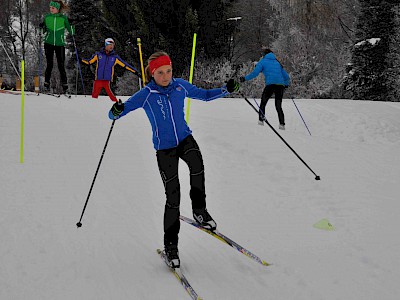 Gemeinsames Bezirkstraining der Langläufer auf der Sportloipe