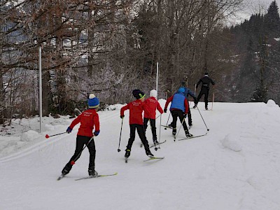 Gemeinsames Bezirkstraining der Langläufer auf der Sportloipe