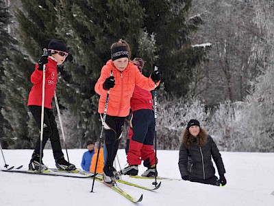 Gemeinsames Bezirkstraining der Langläufer auf der Sportloipe