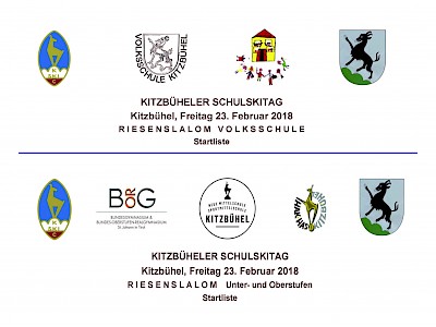 Die Startlisten für den Kitzbüheler Schulskitag 2018