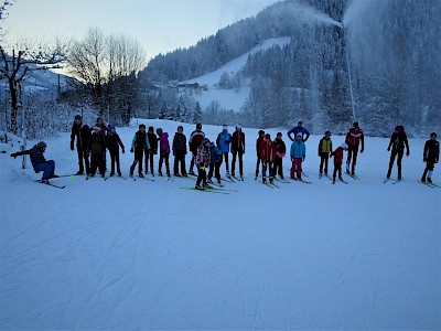 Die Langlauf-Kids starteten auf Schnee