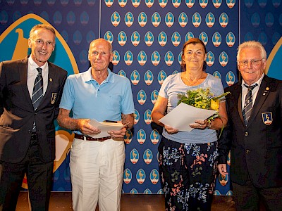 V.l. Michael Huber, Hermann Schartner (40 Jahre), Gabi Eder (40 Jahre), Wilfried Leitzinger.