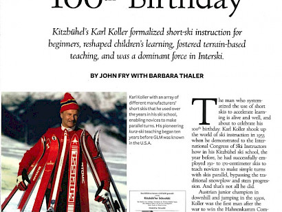 Karl Koller - Bericht im Skiing History Magazin