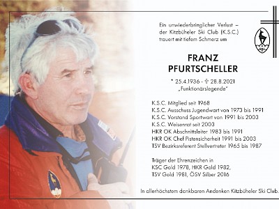 Ein unwiederbringlicher Verlust – Franz Pfurtscheller