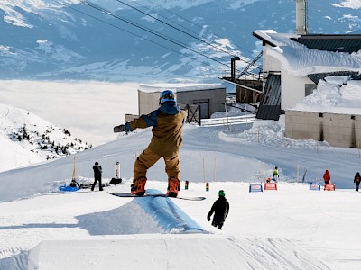 Freestyle Snowboard Team in Action