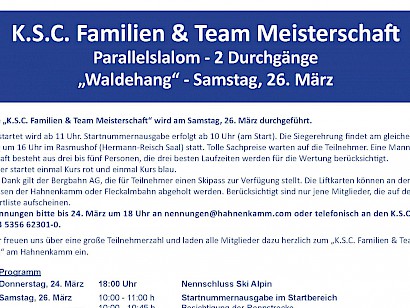 KSC-Familien- & Team Meisterschaften