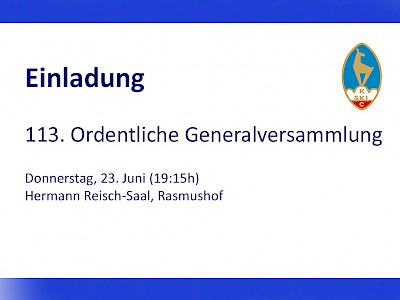 113. Ordentliche Generalversammlung des K.S.C.